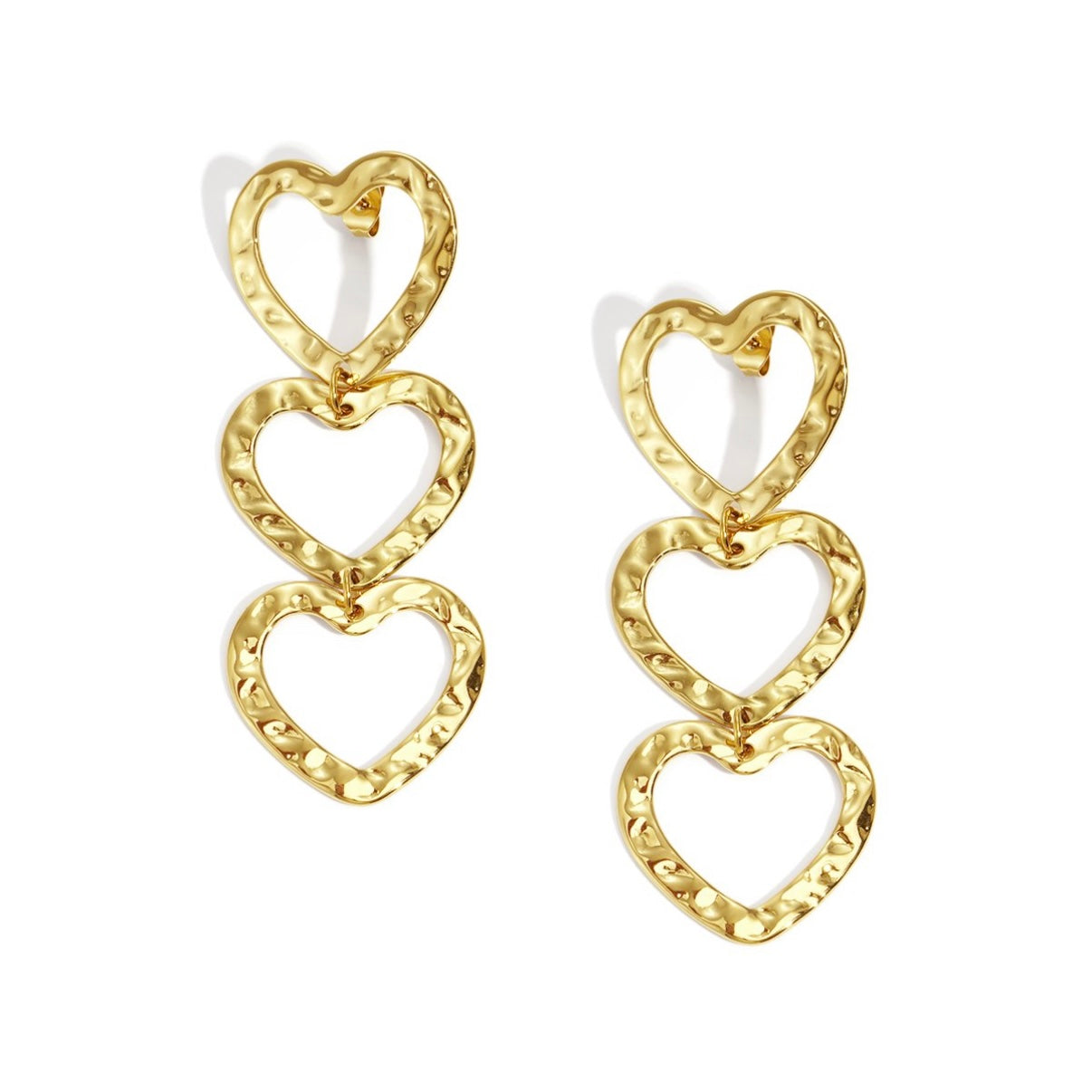 Hartjes oorbellen - goud/zilverkleurig