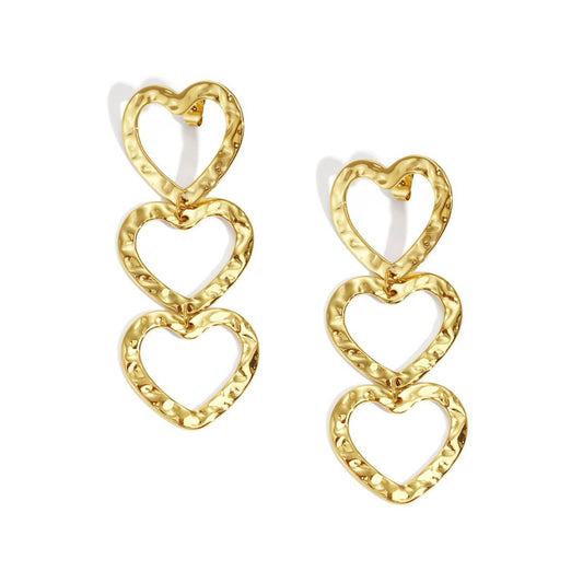 Hartjes oorbellen - goud/zilverkleurig