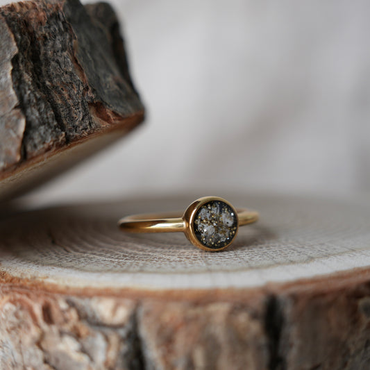 Herinneringsring met as rond - goud of zilverkleurig rvs