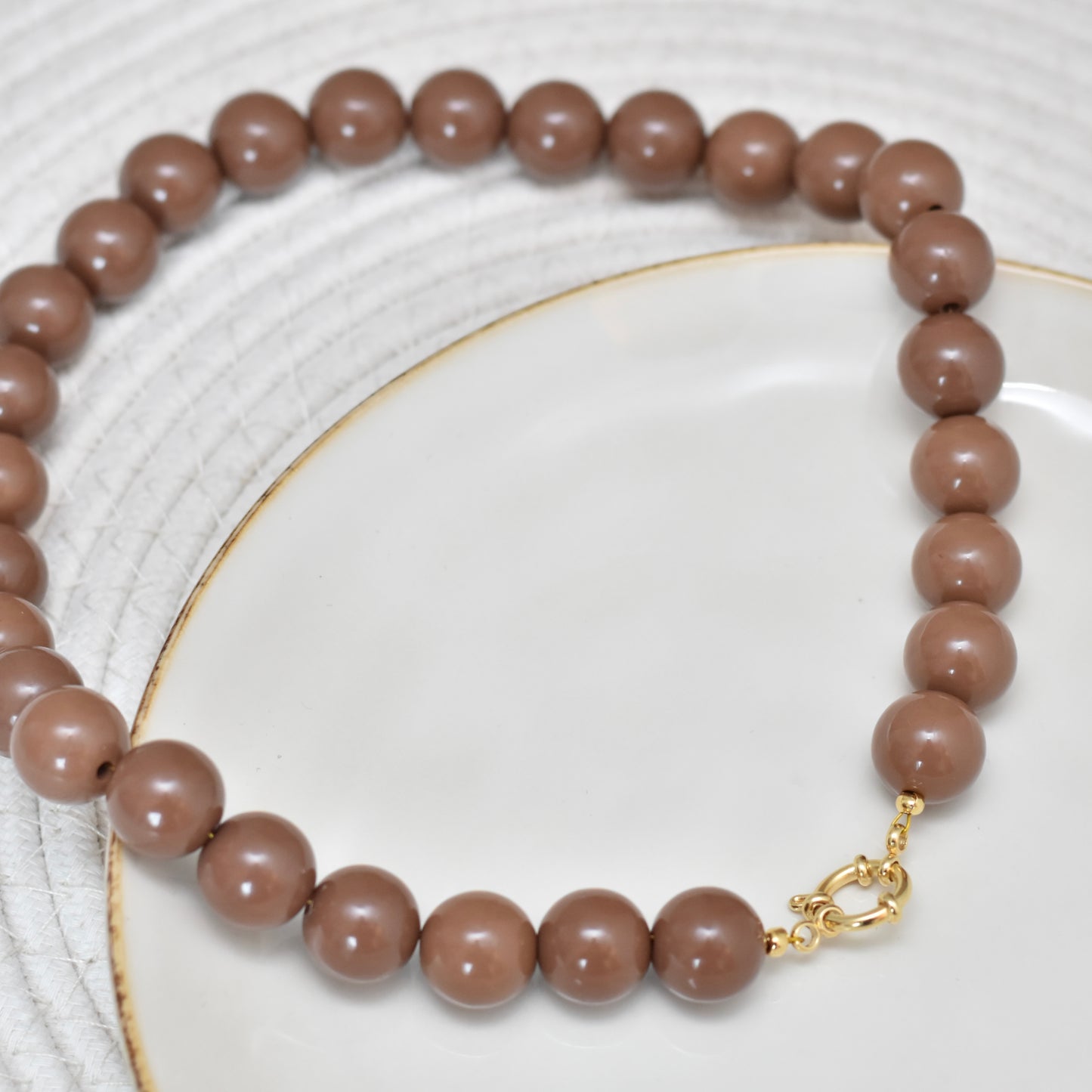 Kralen ketting bruin