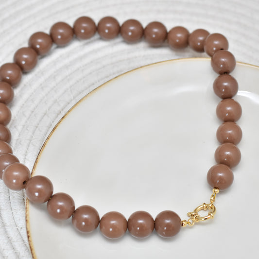 Kralen ketting bruin