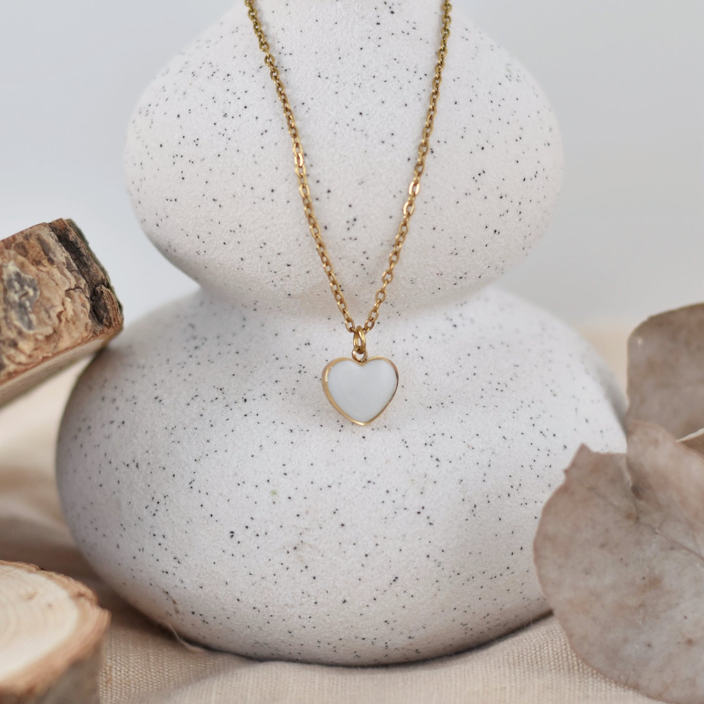 Moedermelk ketting met hartvormige bedel - goud of zilverkleurig rvs