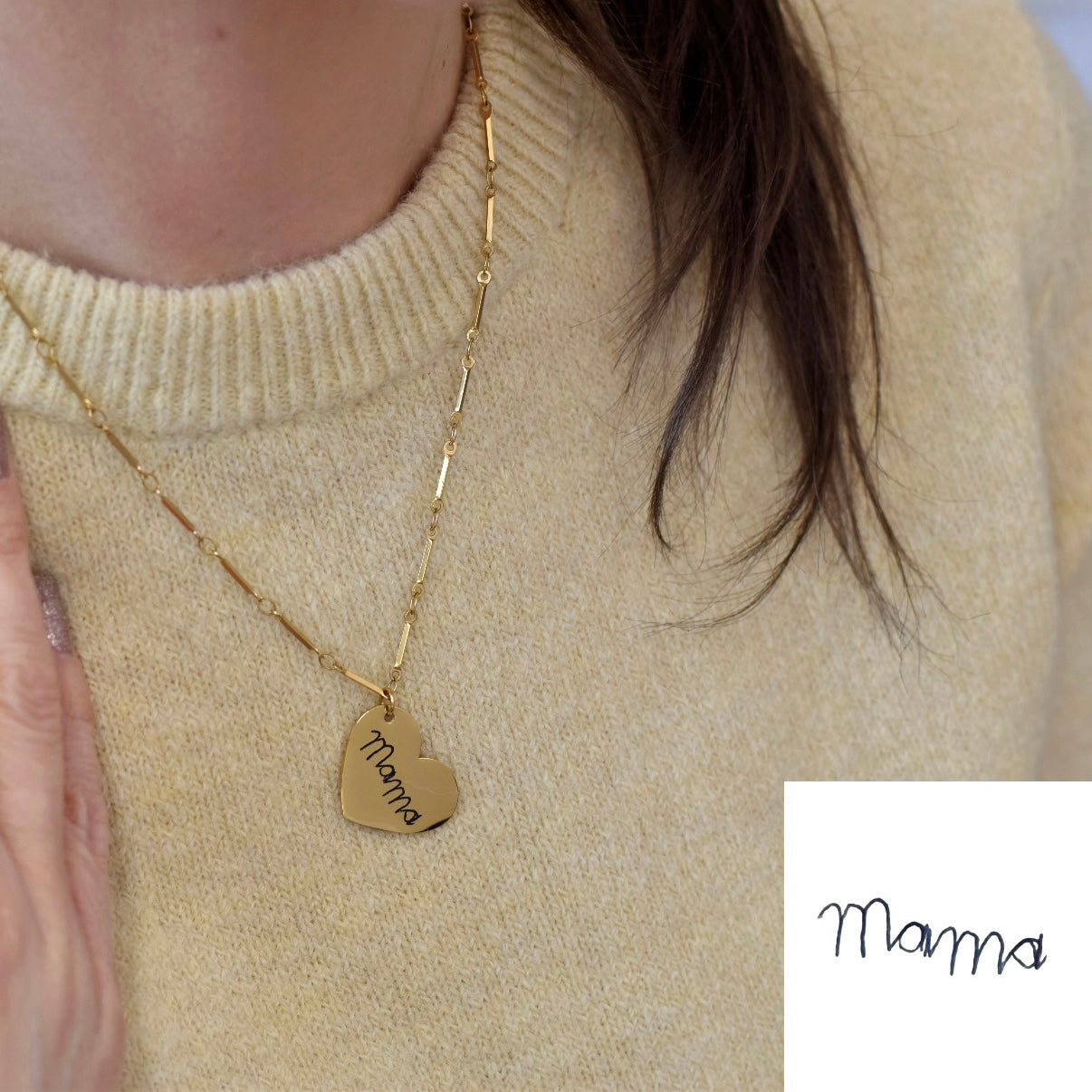 Ketting met eigen tekening of handschrift - goudkleurig