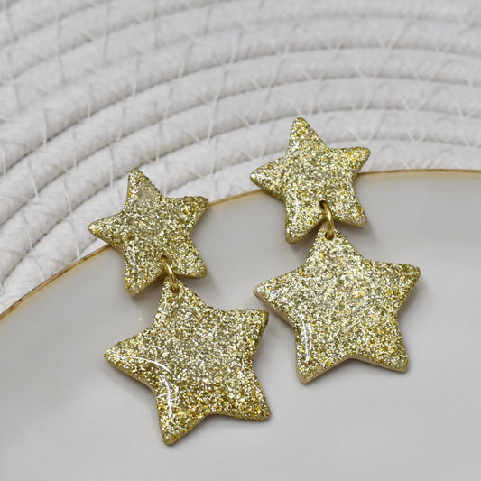 Glitter sterren - goud