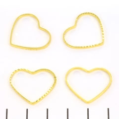Ring hart met relief 22mm - goud (per stuk)