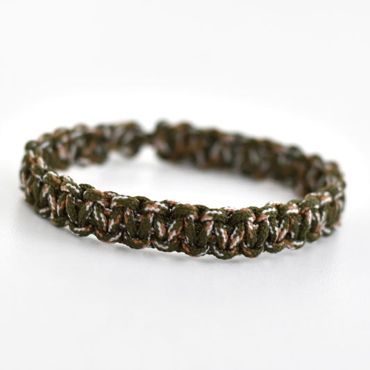 Stoere heren armband van maritiem koord – army green