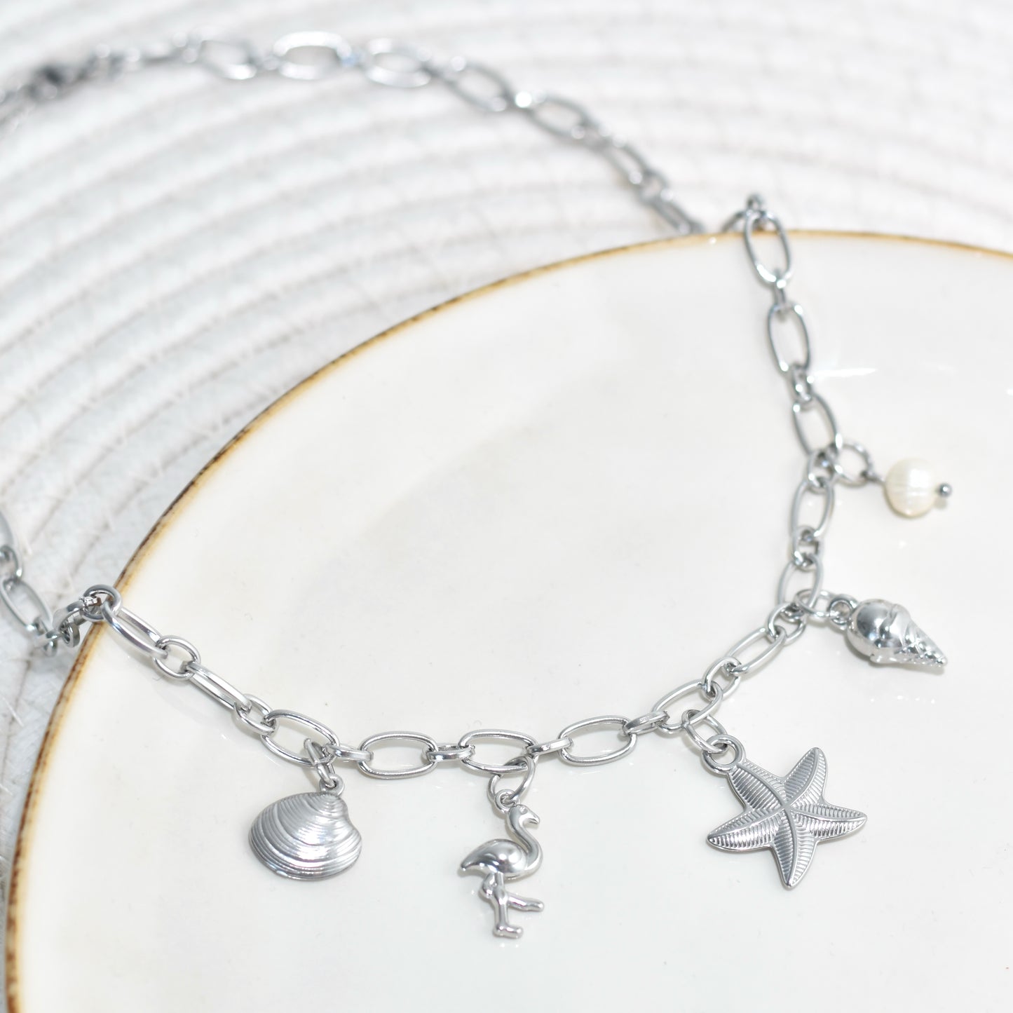 Bedelketting perfect beach - goud/zilverkleurig