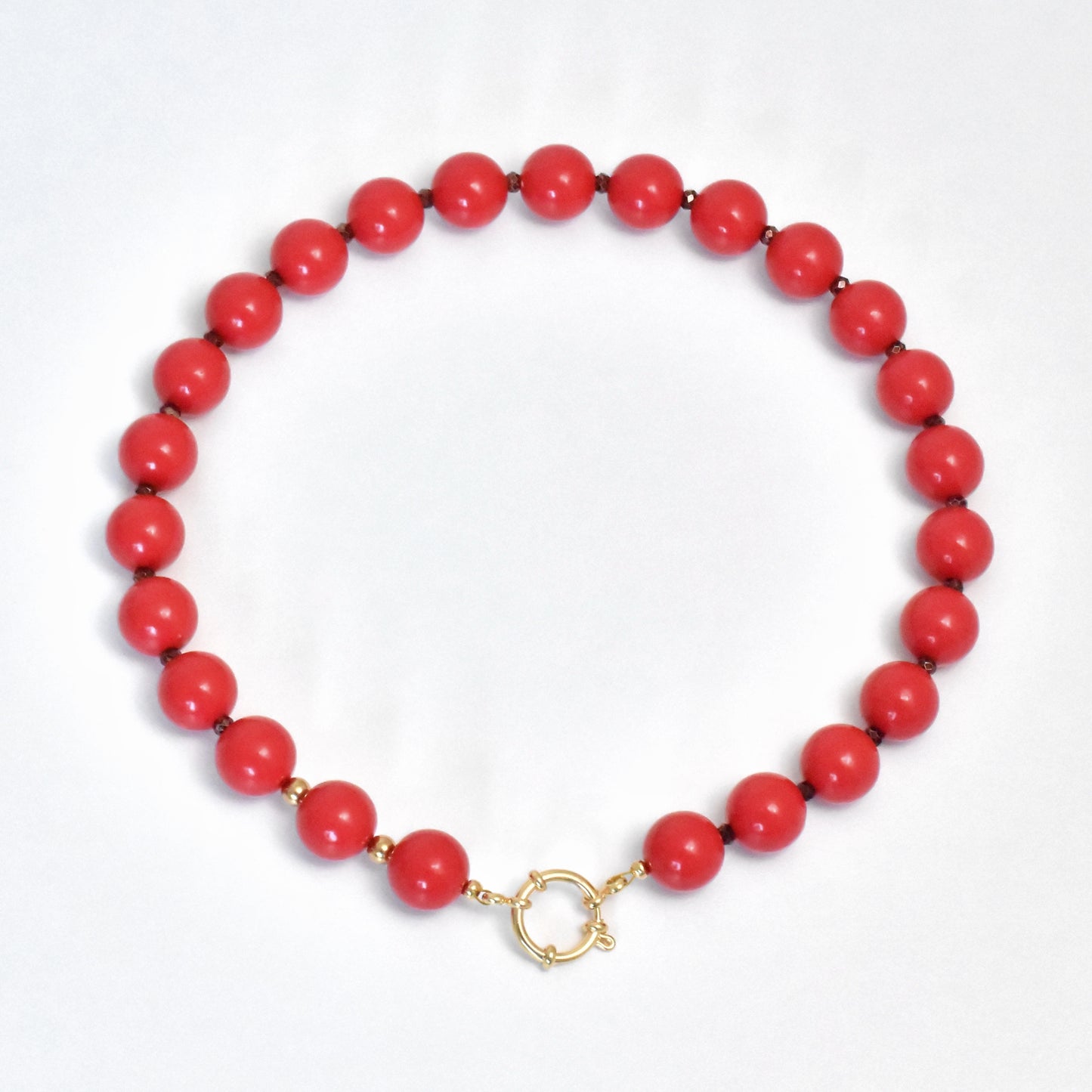Bold red ketting - goud/zilverkleurig