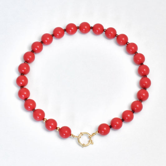 Bold red ketting - goud/zilverkleurig