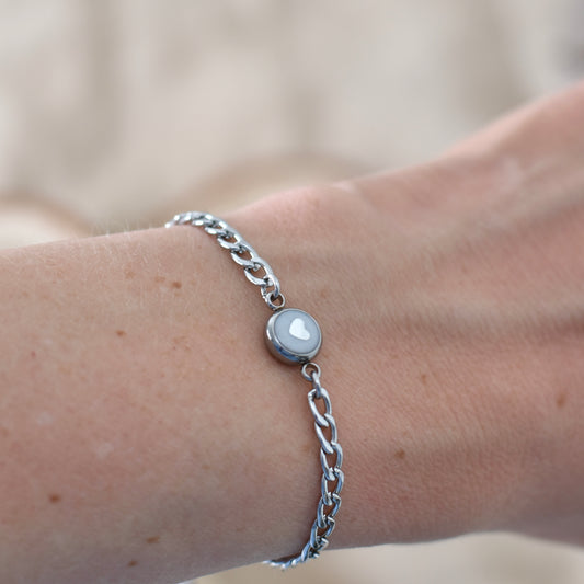 Moedermelk armband Classic Link - zilverkleurig rvs