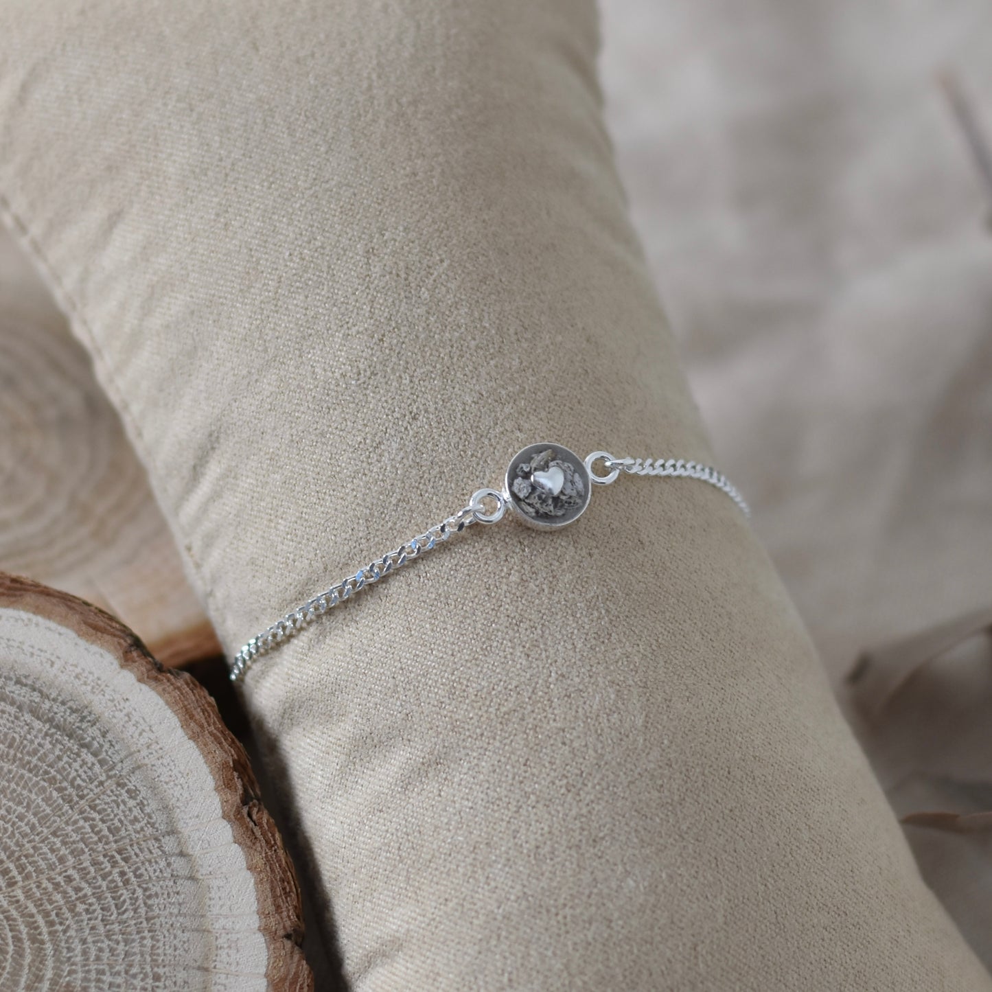 Herinneringsarmband met kleine as bedel - 925 sterling zilver/verguld 925 sterling zilver