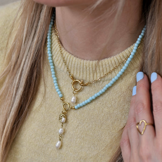 Soft blue kralen ketting
