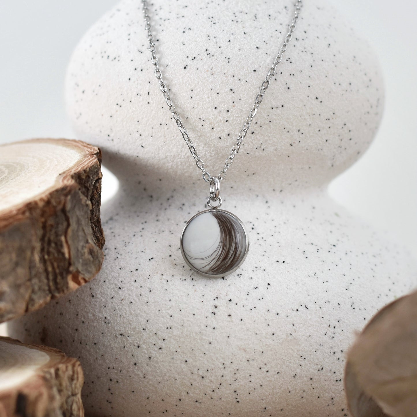 Herinneringsketting met haarlok - goud of zilverkleurig