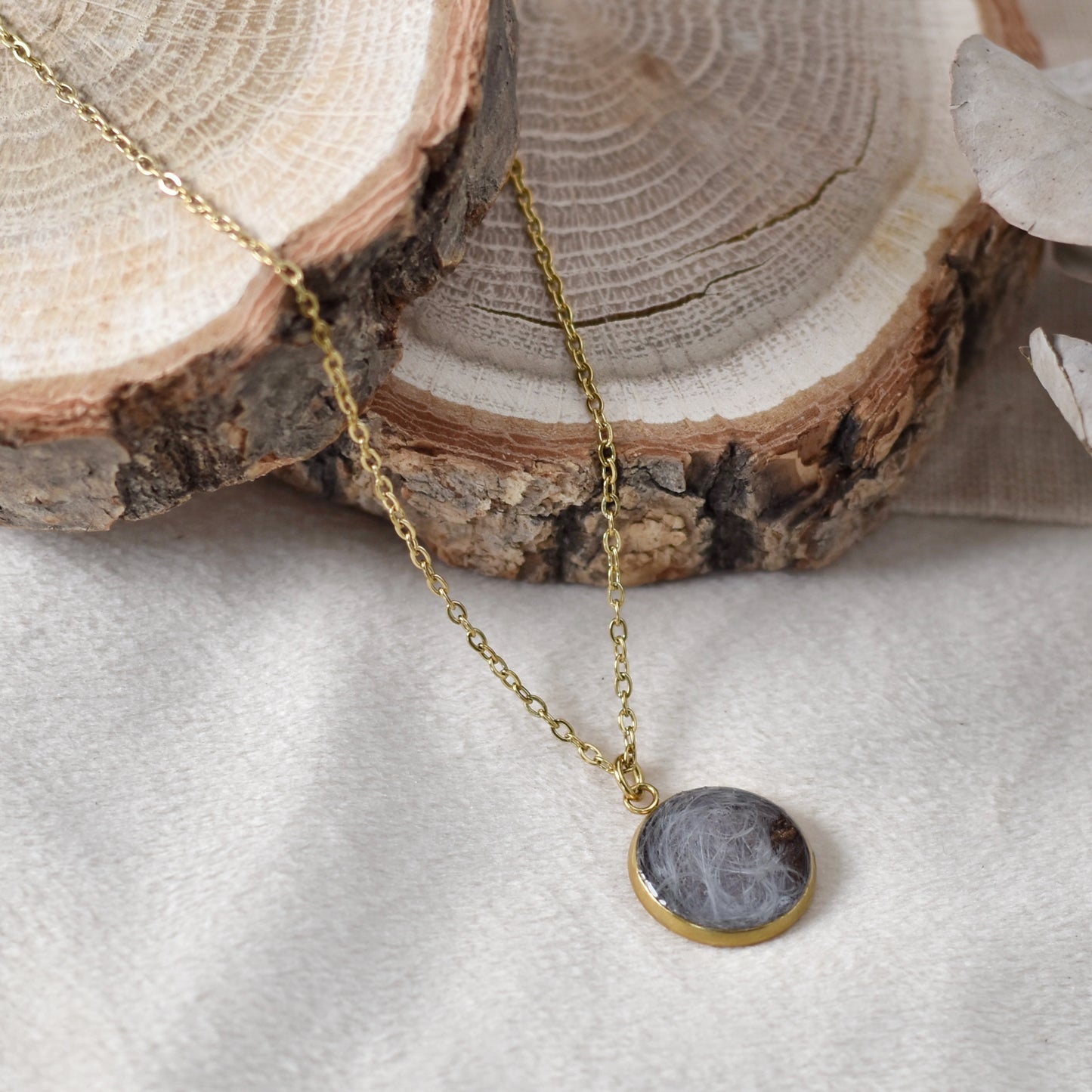 Herinneringsketting met haarlok - goud of zilverkleurig