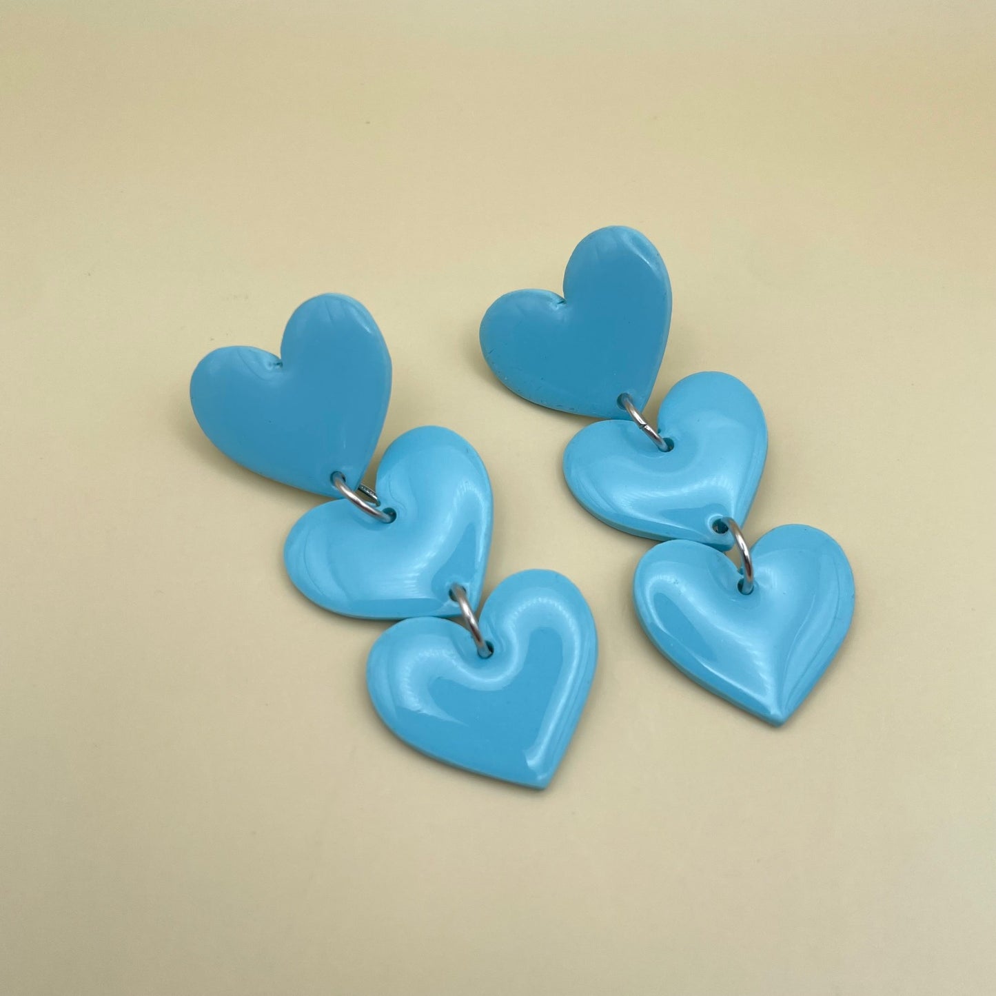 Hartjes oorbellen blauw