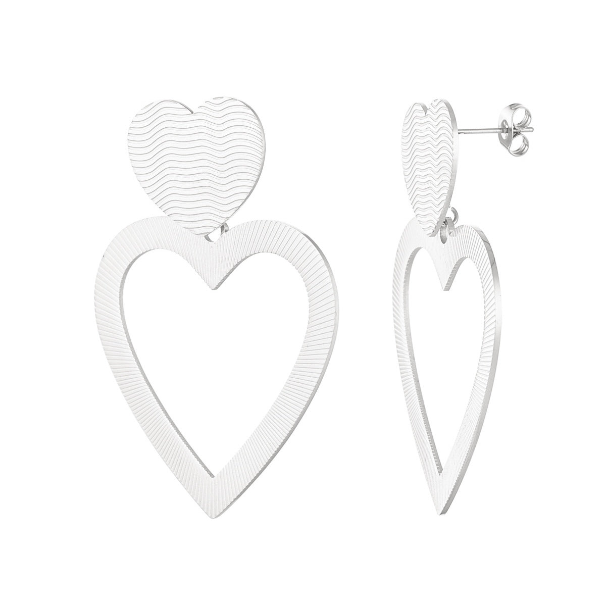 Oorbellen love wins - Zilver