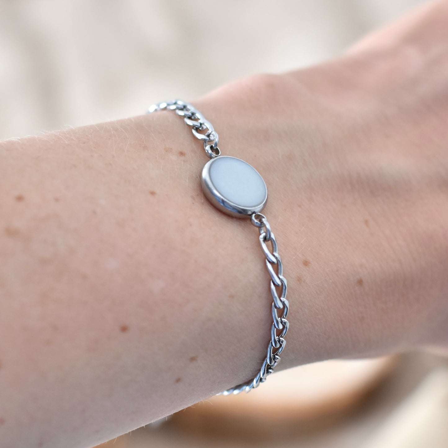 Moedermelk armband Classic Link - zilverkleurig rvs