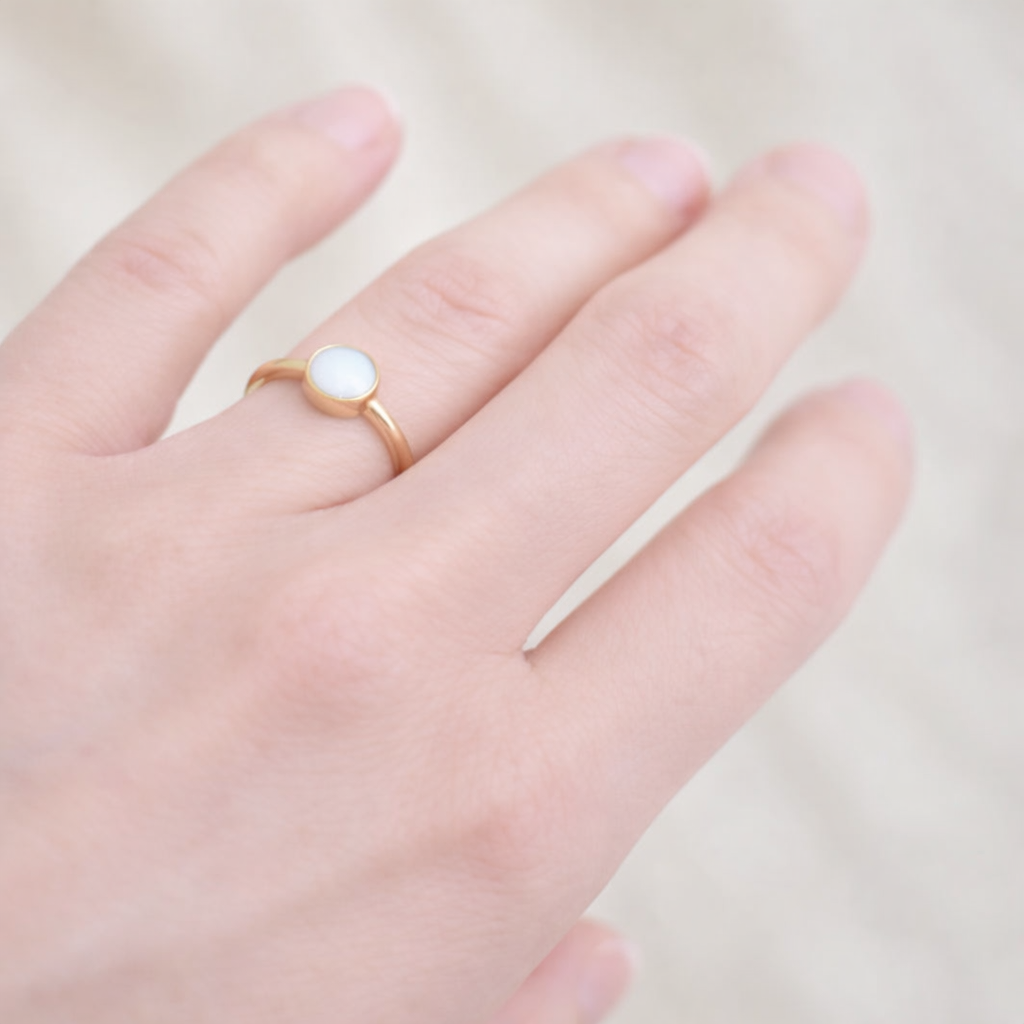 Moedermelk ring rond - goud of zilverkleurig rvs