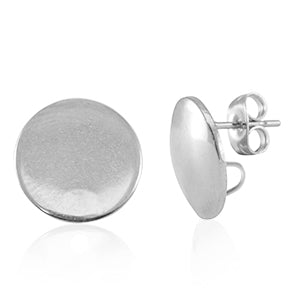 Ronde oorbellen / oorstekers RVS 15mm DIY - zilver