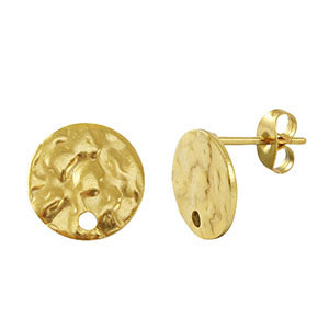 Ronde oorbellen / oorstekers RVS 10mm DIY - goud