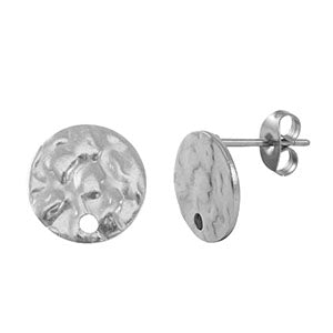 Ronde oorbellen / oorstekers RVS 10mm DIY - zilver