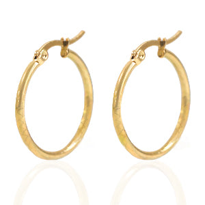 Stainless steel oorbellen creolen structuur - 25mm Goudkleurig