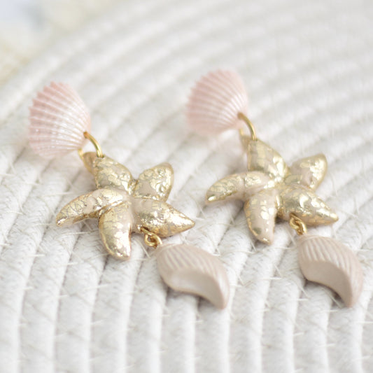 Seastar shine oorbellen - goudkleurig