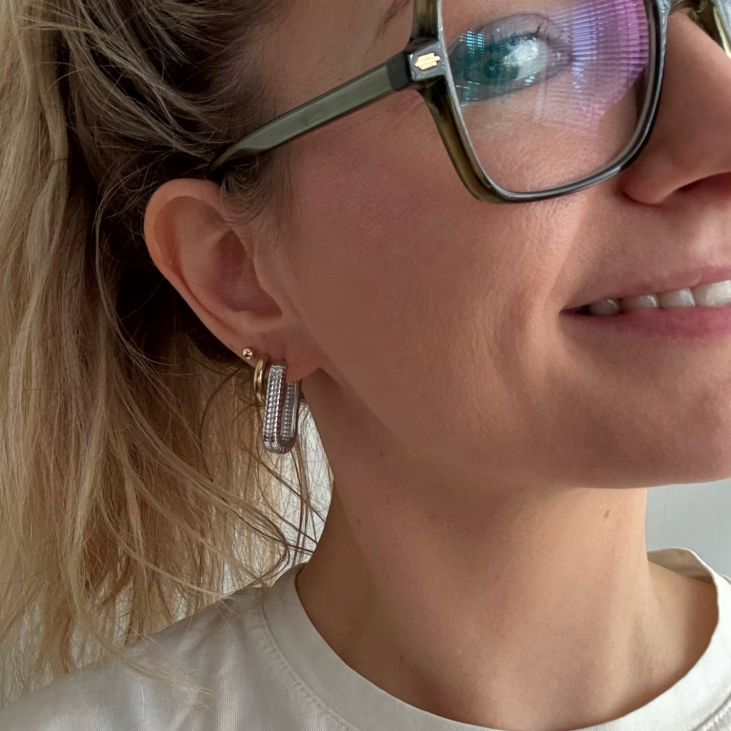 Creolen ovaal stainless steel - zilverkleurig